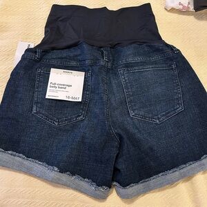 Kohl's Maternity Jean Shorts with Black Belly Band